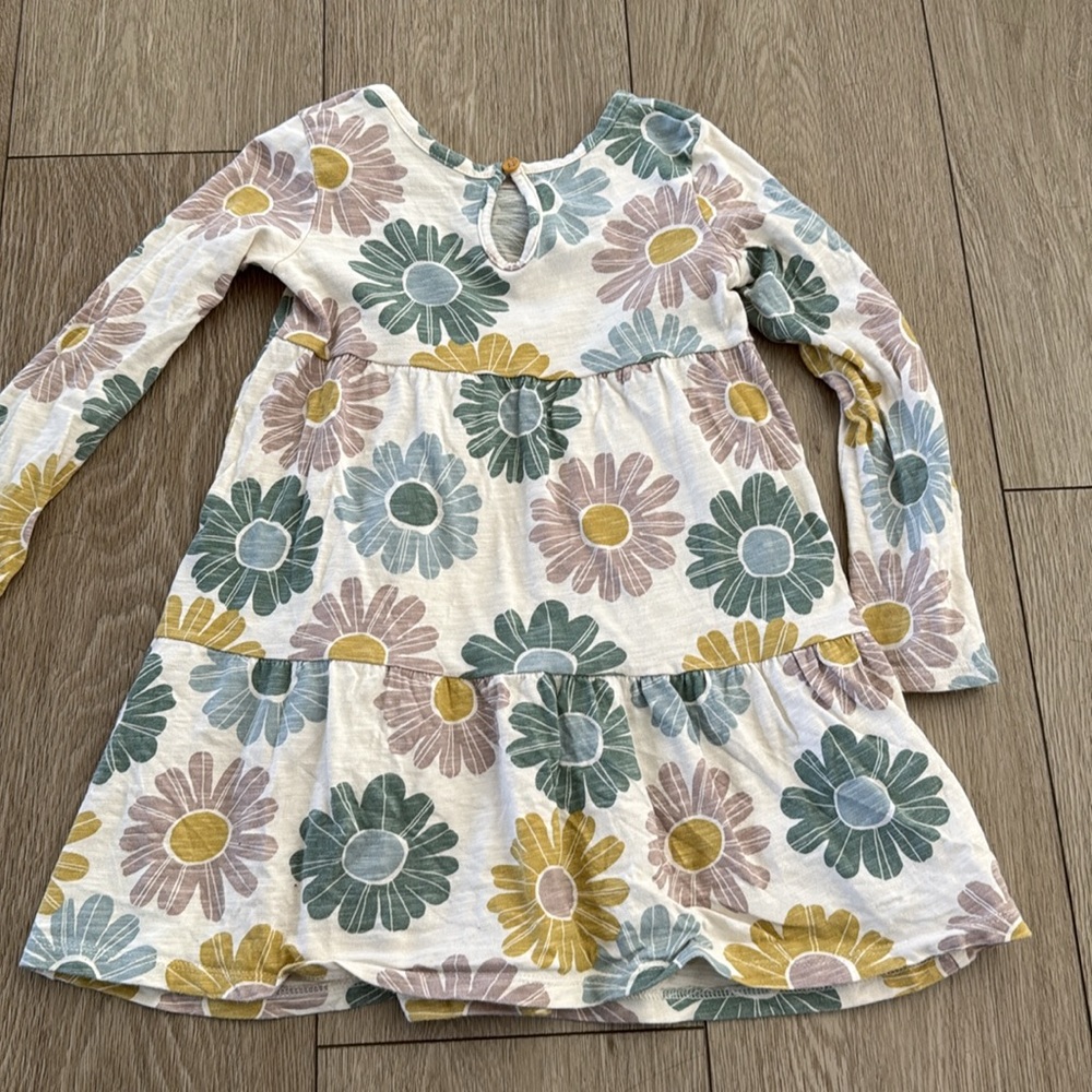 Little co organic Floral Long Sleeve Dress toddler girls size 3T - Picture 4 of 4
